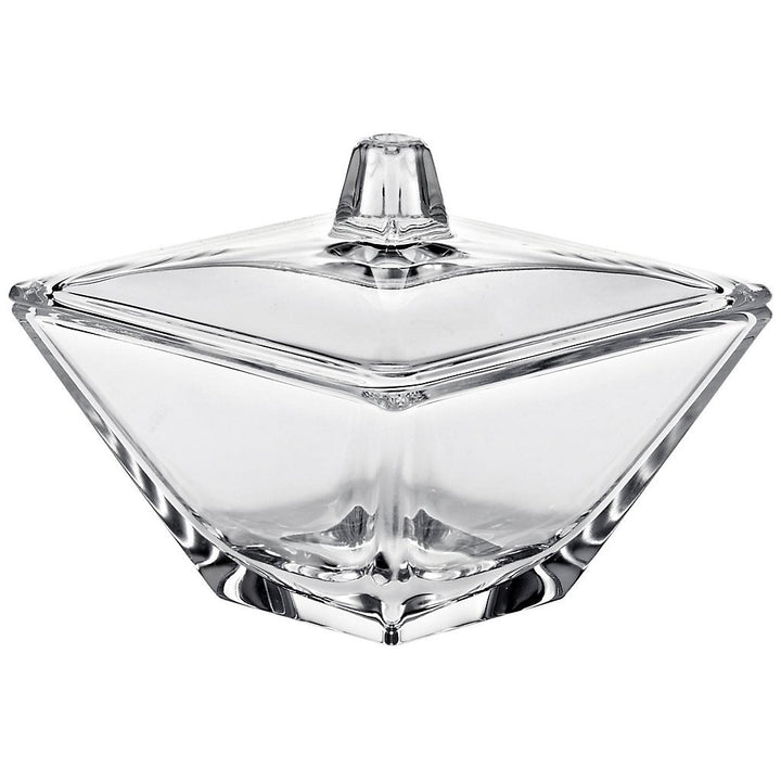 CRISTALICA Dose mit Deckel Bomboniere Klara 11 X 11 cm Hochwertiges Glas Moderner Zeitloser Style