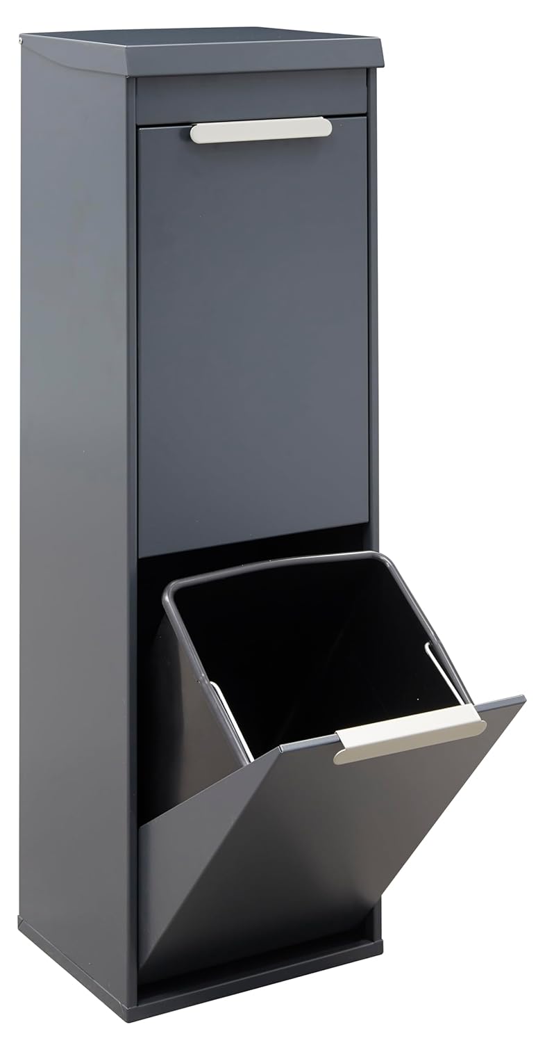 ARREGUI Ecoclas Plus CR224-E Mülltrennsystem aus Stahl mit Aufbewahrungsbox mit Deckel | 2x17L (34L)