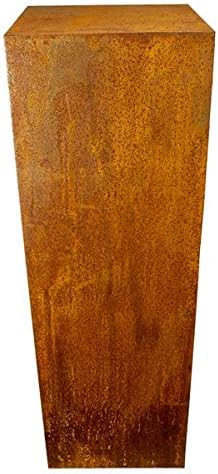 Manufaktur Lichtbogen Rost Säule 100 x 33 x 33 cm quadratisch Edelrost Gartendeko, 100 x 33 x 33 cm