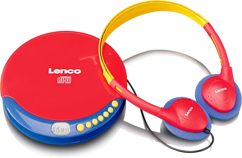 Lenco CD-021 CD-Player für Kinder - tragbarer CD-Player - Discman - Kopfhörer mit Lautstärkenbegrenz