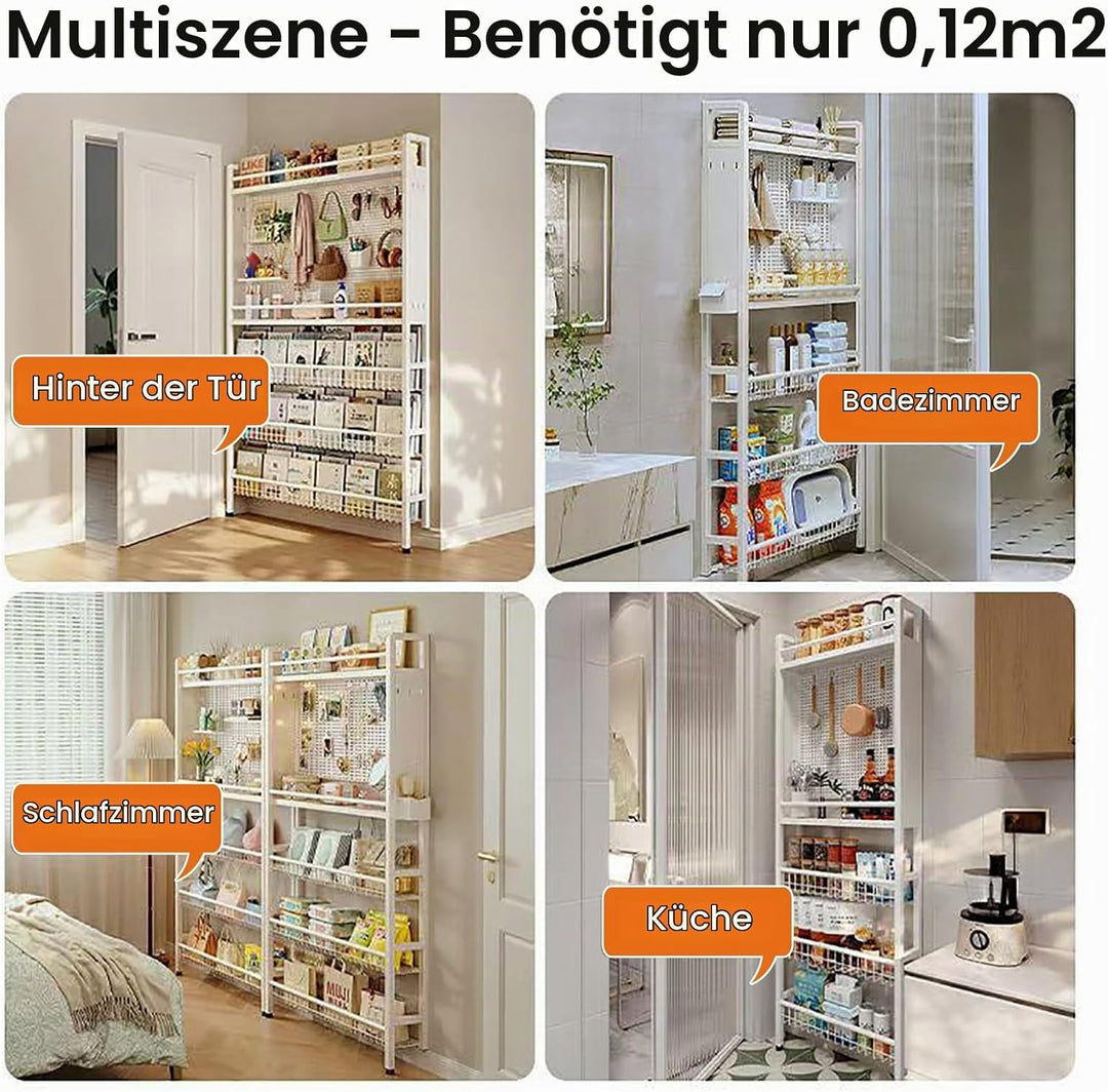 Bücherregal hinter der Tür, platzsparendes Kinderbücherregal mit 5 Etagen, hohes schmales Bücherrega