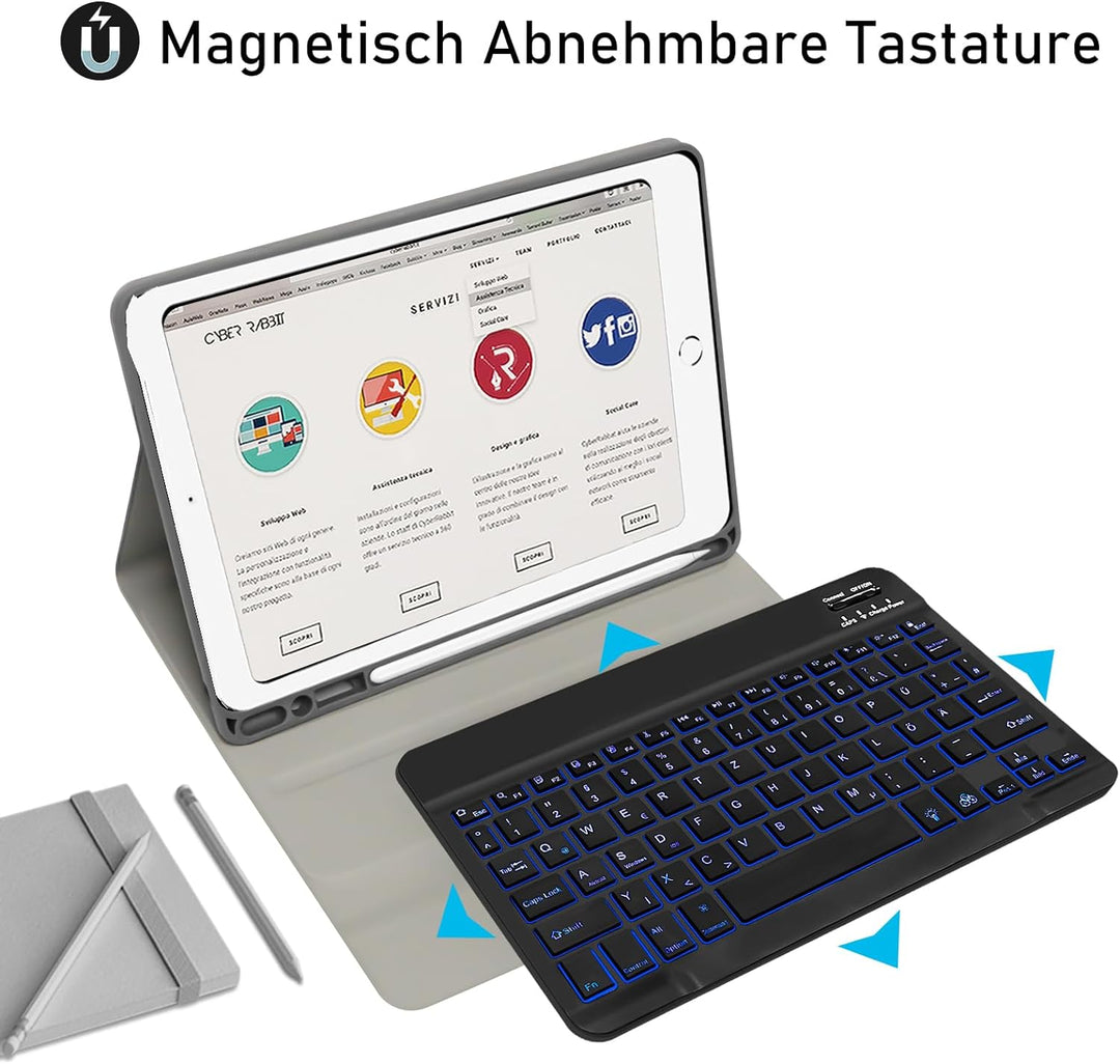 IPad 6. Generation Hülle mit Tastatur, Tastatur Hülle für iPad 6.Generation 2018 / iPad 5.Gen 2017 (
