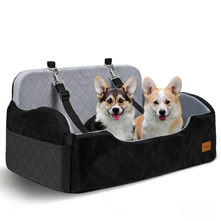 Hunde autositz für mittlerer/grosse Hunde, 2 Klipsbare Verstellbare Sicherheitsleine, Autohundebett