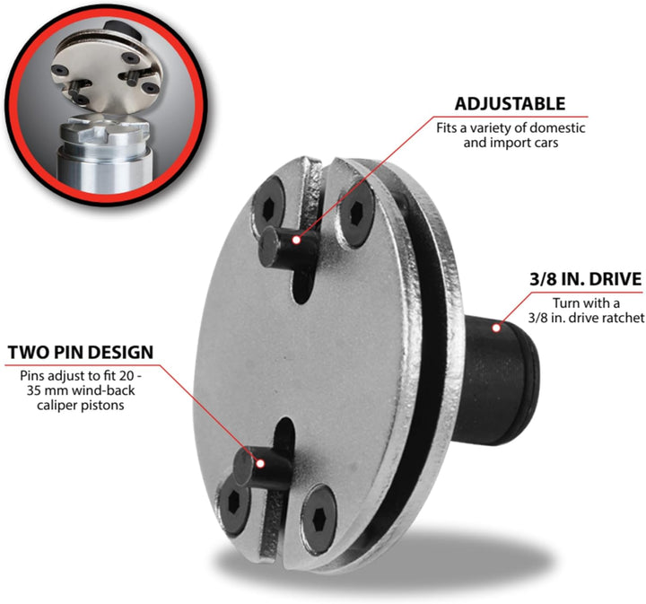 Performance Tool W80627 Messschieber mit 2 Stiften 2 Pin Piston Caliper Tool, 2 Pin Piston Caliper T