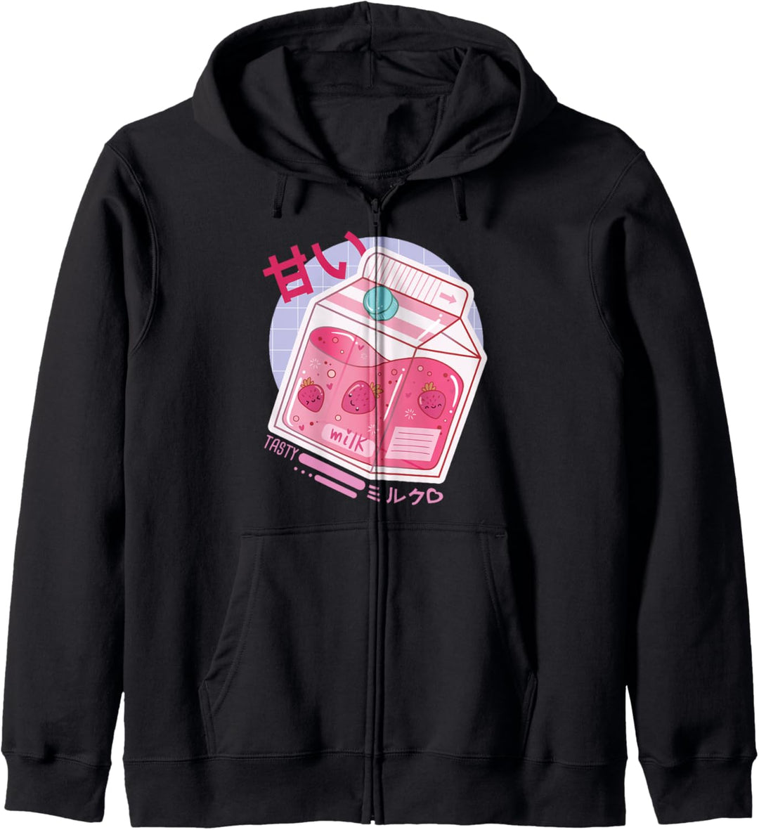Kanji Otaku I Japanische Erdbeer Milch I Kawaii Kapuzenjacke