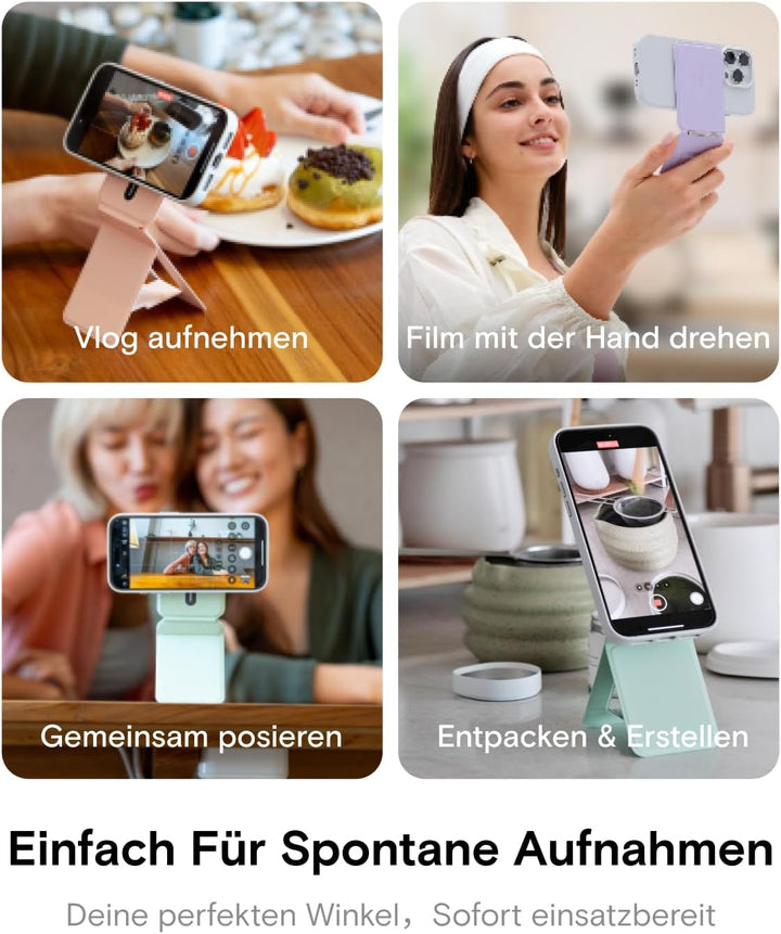 MOFT Stativ für iPhone 17/16/15/14/13/12 Serie, Snap Unsichtbarer Handy Stativ Ständer mit 3 Modi fü