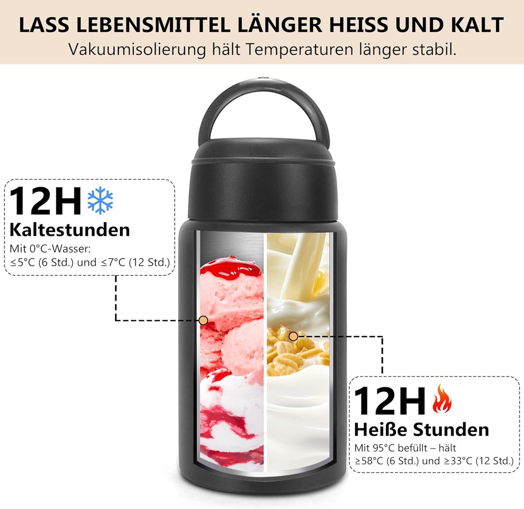 Acasimo Thermobehälter für Essen 750ml, Edelstahl Warmhaltebehälter Essen mit Löffel, müslibecher to