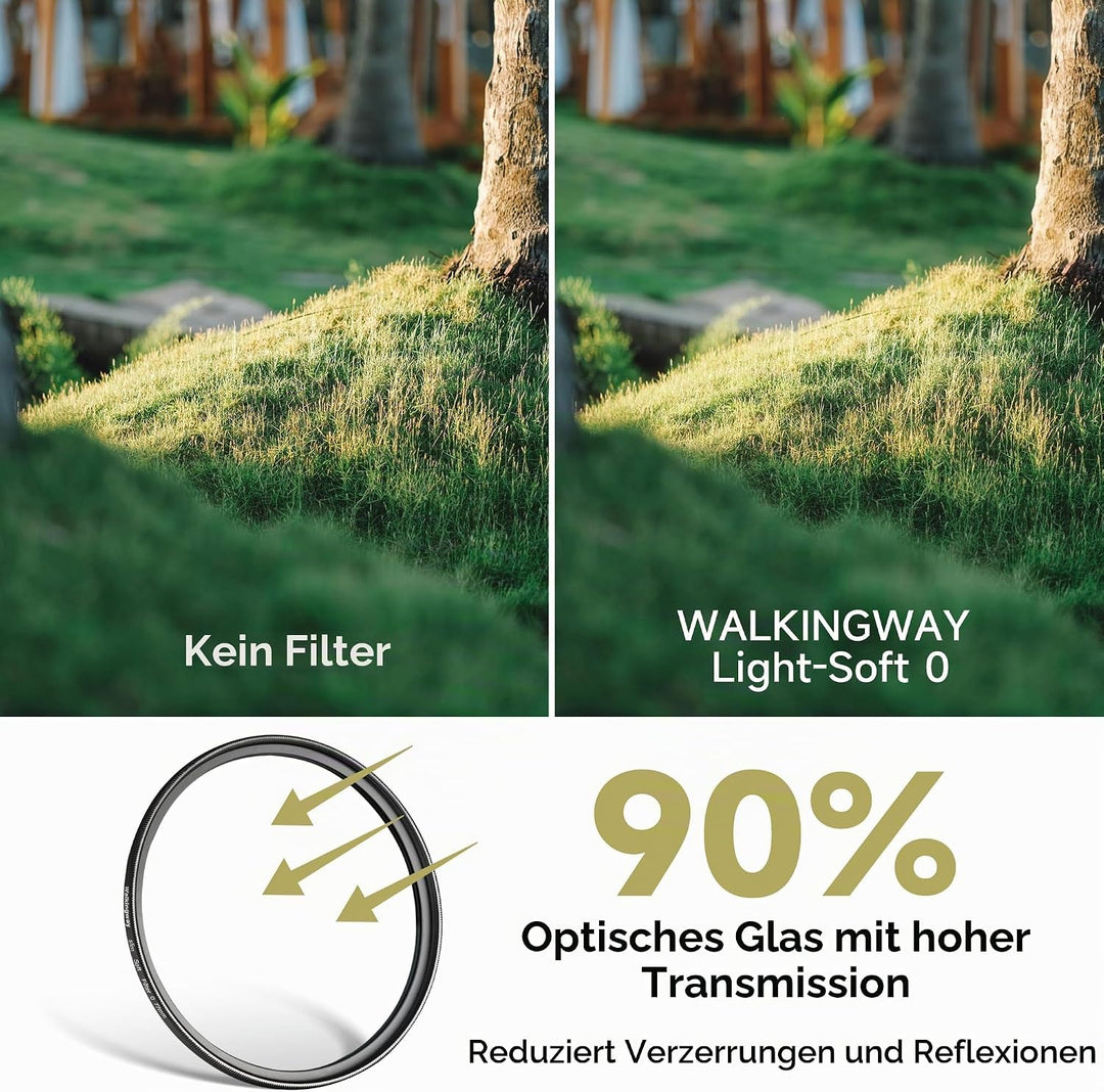Walking Way 67 mm weisser Nebelfilter und optisches Glas für Porträt- und Wertfotografie (ultraleich