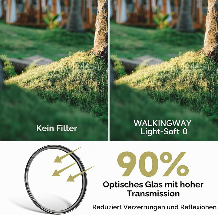 Walking Way 67 mm weisser Nebelfilter und optisches Glas für Porträt- und Wertfotografie (ultraleich