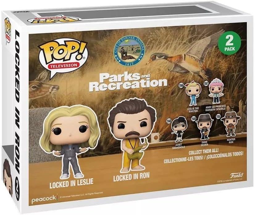 Funko Pop! 56740 Parks & Recreation: Leslie & Ron Locked In, 2 Stück
