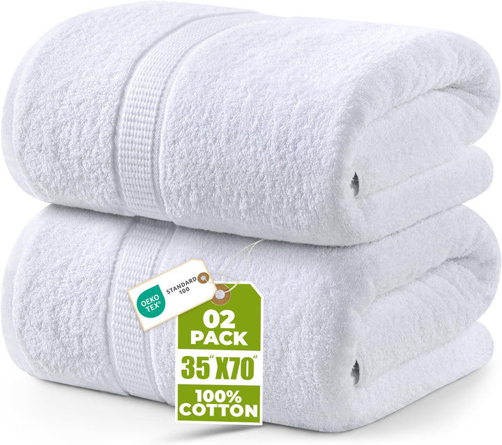 Utopia Towels - 2er Badetücher Gross aus Baumwolle mit Aufhänger, Saunatücher,Badehandtücher Gross,