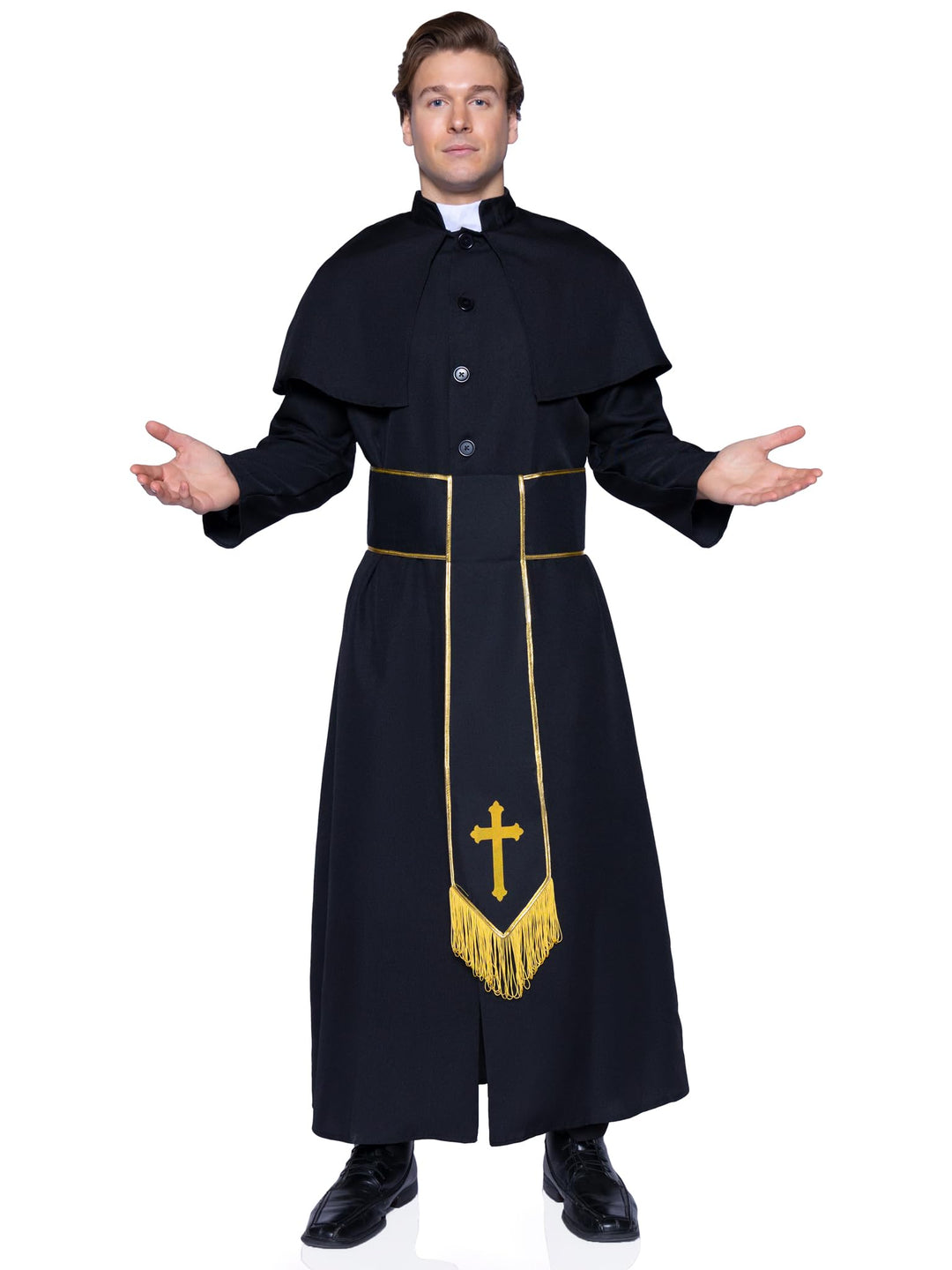 LEG AVENUE Herren Priest Kostüme M-L Schwarz, M-L Schwarz