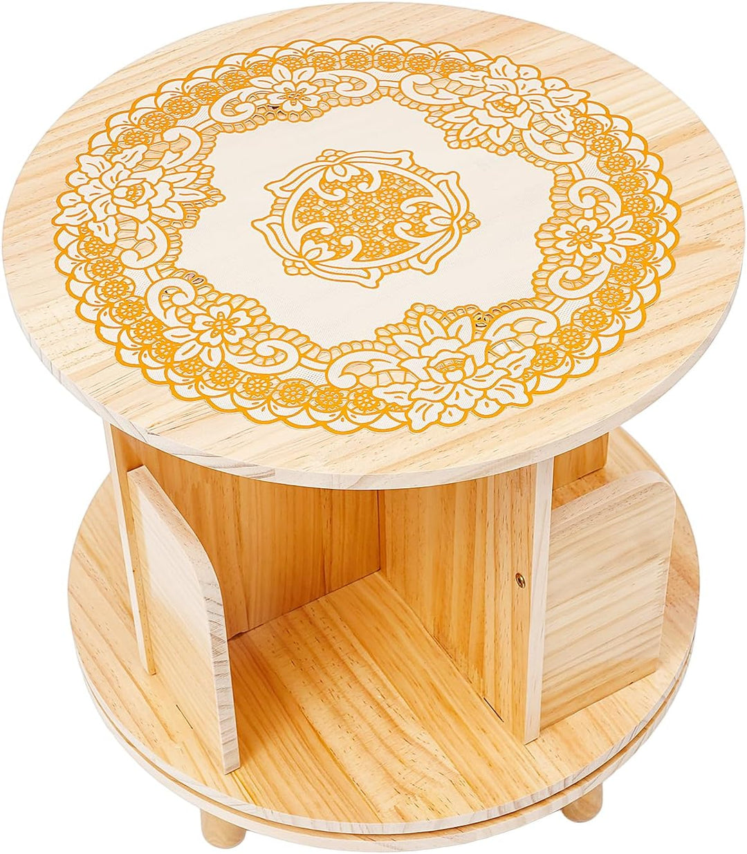 GramStudio Drehregal Bücherregal, Holzfarbe Regal 4 Fächer Multifunktionales Bücherregal, offenes De