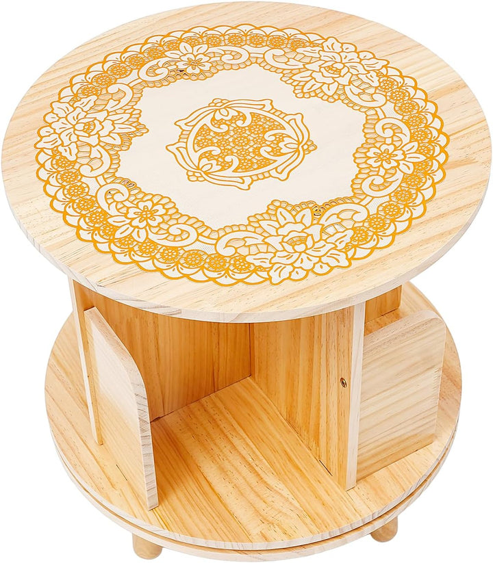 GramStudio Drehregal Bücherregal, Holzfarbe Regal 4 Fächer Multifunktionales Bücherregal, offenes De