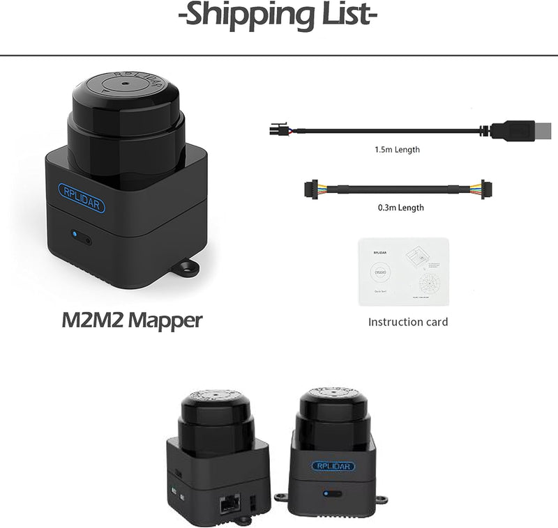 Slamtec RPLIDAR M2M2 360-Grad-2D-Mapping-Lidar Scanner 40 Meter Scanradius LIDAR-Sensor mit stummges