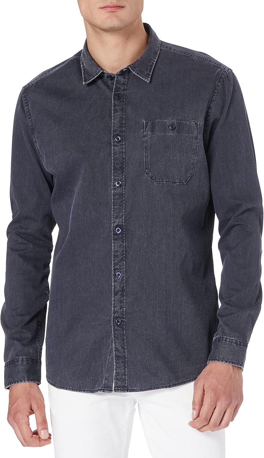 ESPRIT Herren 021CC2F306 Hemd, 404/NAVY 5, M
