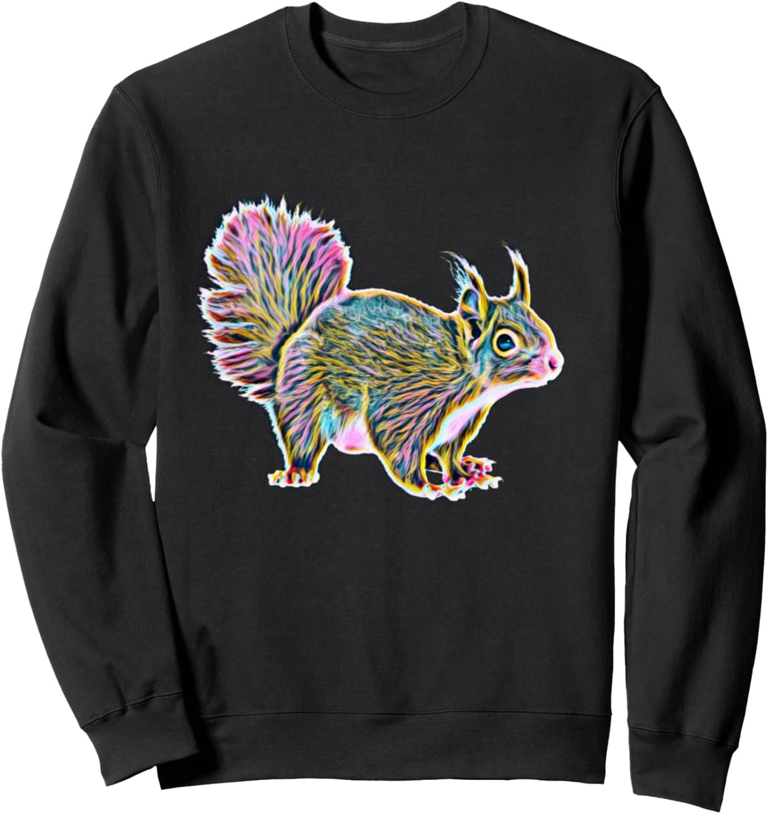 Eichhörnchen Motiv buntes Design Nagetiere Streifenhörnchen Sweatshirt