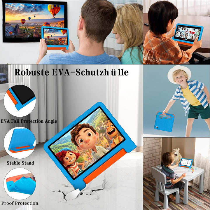 ZIOVO Kinder Tablet 10 Zoll Android 15 mit 30GB RAM+64GB ROM(TF 1TB), 5G WiFi, Gemini AI, Octa-Core,