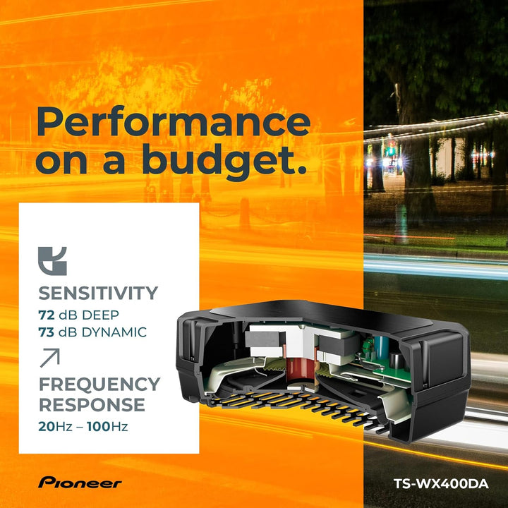 PIONEER TS-WX400DA Class-D Aktivsubwoofer mit digitaler Bassregelung für tiefedynamische Bässe (250