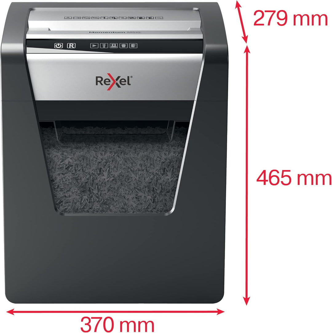 Rexel Aktenvernichter Momentum M510, Mikroschnitt, 11-10 Blatt A4 (70-80 g/m²) Kapazität, Sicherheit
