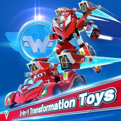 Super Wings EU770351 - Super Robot Suit Jett, ca. 18 cm grosse verwandelbare Spiel-Figur, 2-in-1 Rob