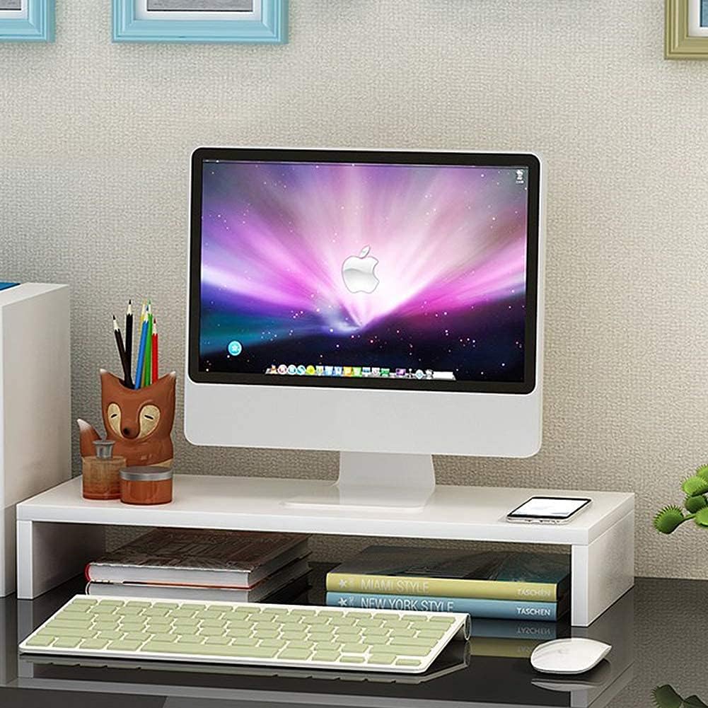 Ejoyous Holz Monitorständer Monitor Riser Ständer, 1 Tier PC Laptop Notebook Ständer Regal Rutschfes