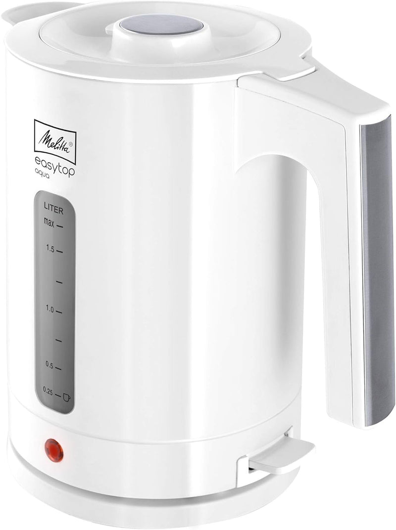 Melitta Wasserkocher, Easy Top Aqua 1,7 Liter, 2.400 Watt, Weiss/Edelstahl 1016-03