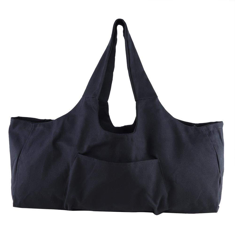 Grosse Yogamattentasche, Yogamatten Tote Gym Duffle Bag mit Seitentaschen für Damen Herren Schwarz,