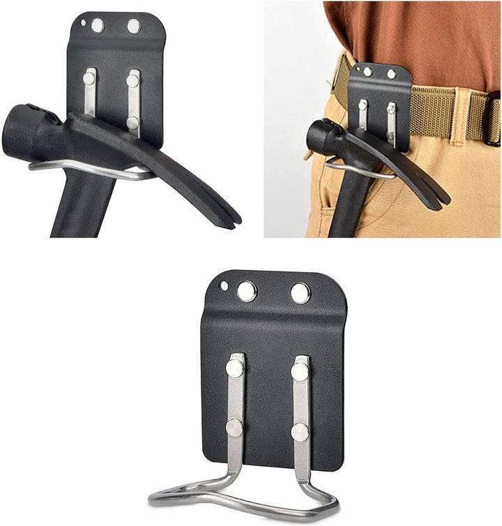 Tragbarer Hammerhalter aus Edelstahl, Werkzeuggürtel für Klauenhammer, Beil, Hammer und Bohrerhalter