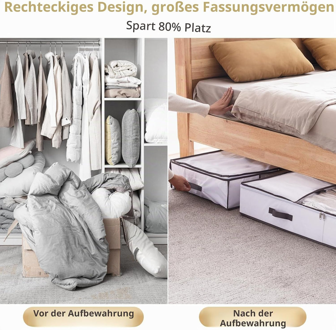 TAILI Vakuum Kleiderbeutel Aufbewahrungsbeutel 105 X 43 X 15 CM 2 in 1 Design Grau und Weiss Vakuumb
