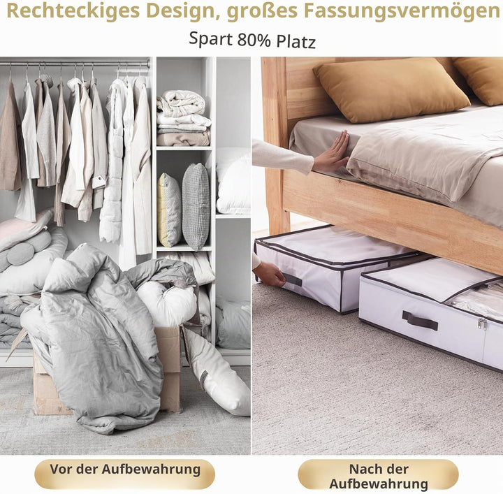 TAILI Vakuum Kleiderbeutel Aufbewahrungsbeutel 105 X 43 X 15 CM 2 in 1 Design Grau und Weiss Vakuumb