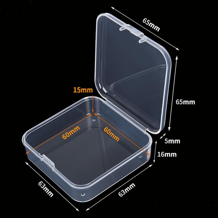 Goodma 100 Stück Square Leere Mini-Aufbewahrungsbox für durchsichtige Kunststoff-Organizer-Aufbewahr