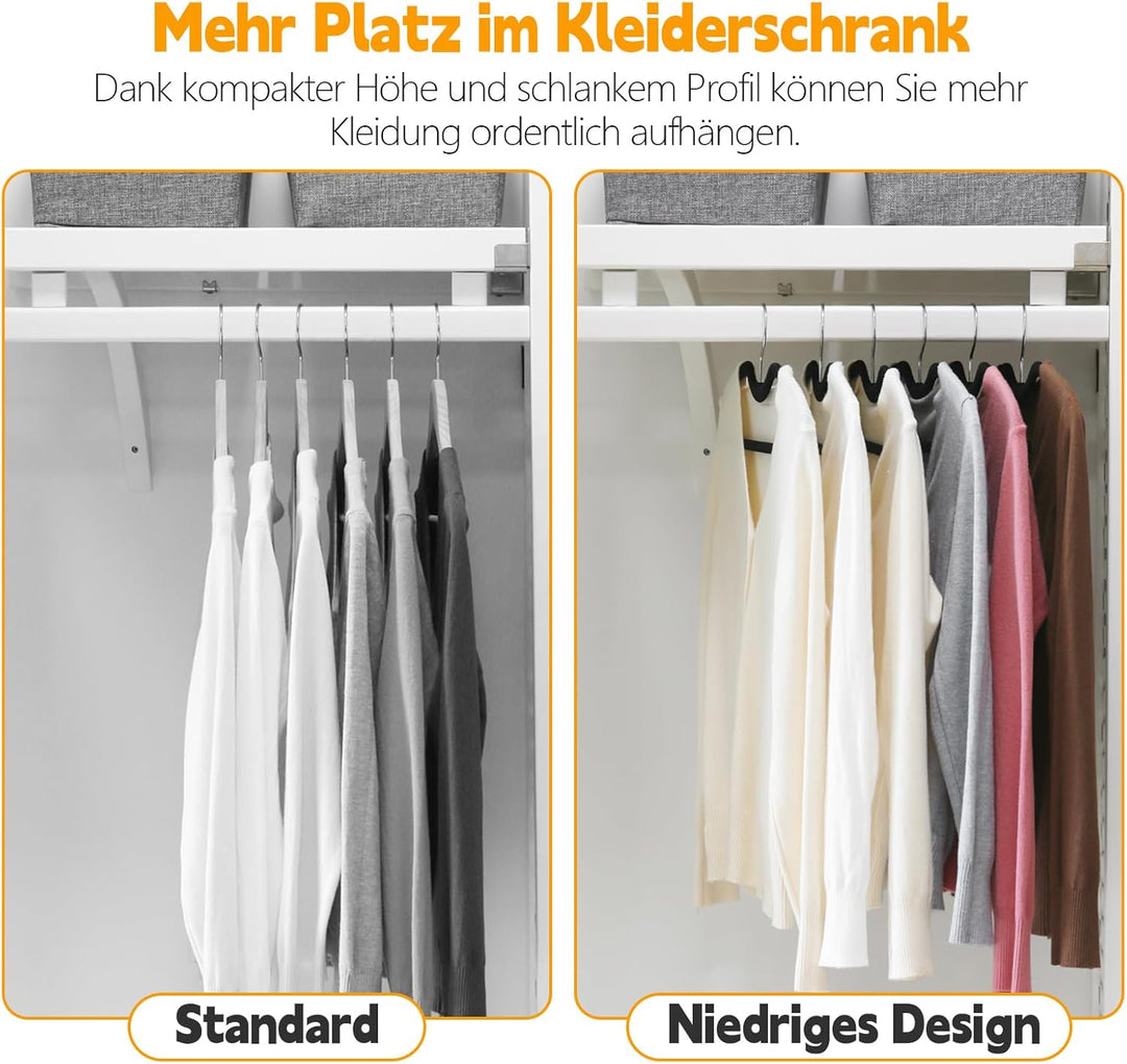 Samt-Kleiderbügel, kurzer Hals, rutschfest, schmal, mit 360° drehbarem Haken, platzsparende Kleiderb