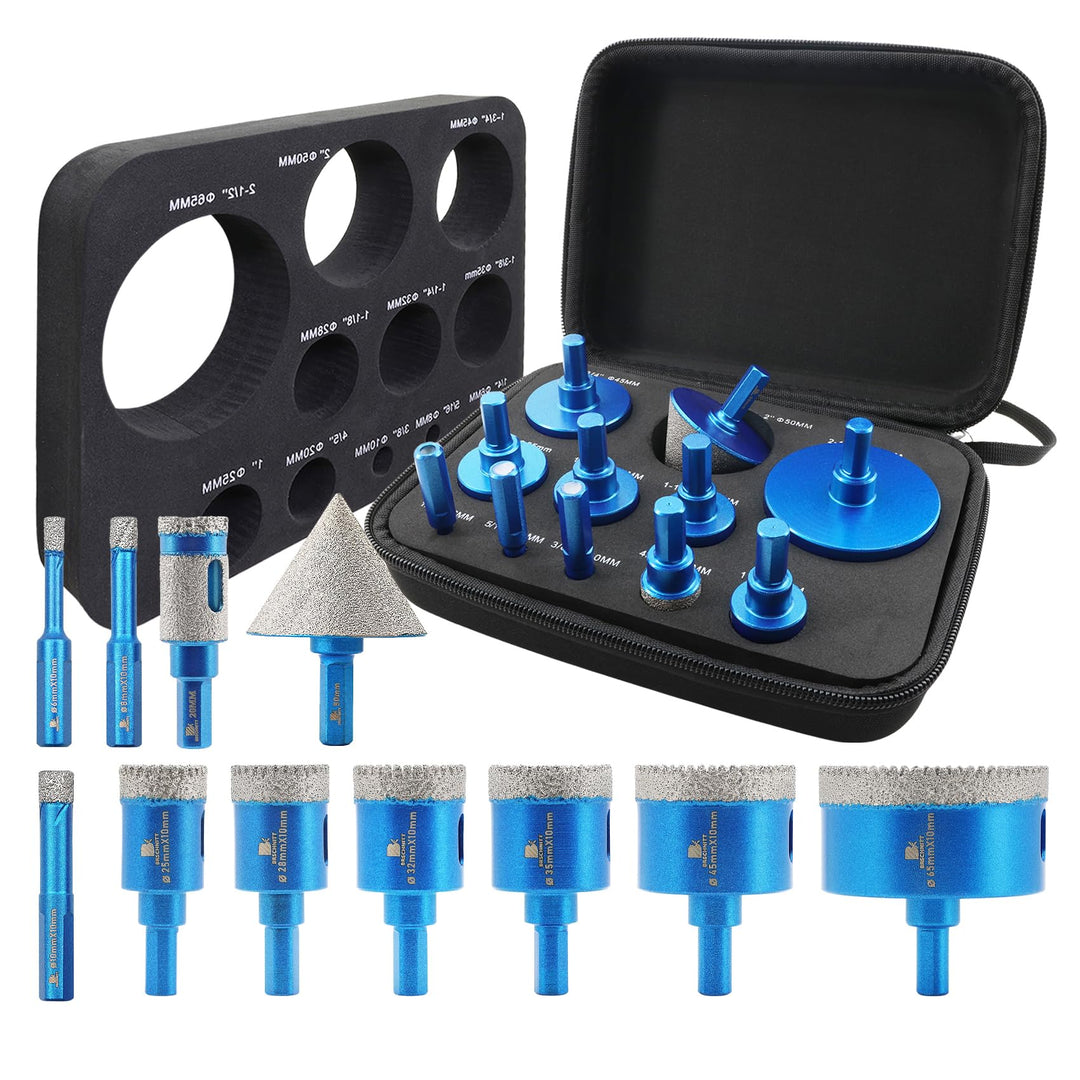 Diamantbohrer Fliesenbohrer Set - BRSCHNITT Diamantbohrer Diamant Fingerfräser,Fasenbohrer für Keram