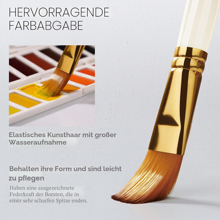 ARTIFY 18-TLG. Pinselset für Acryl-Öl-Aquarell-Gouache-Malerei inklusive Pop-up-Tragetasche mit Spac