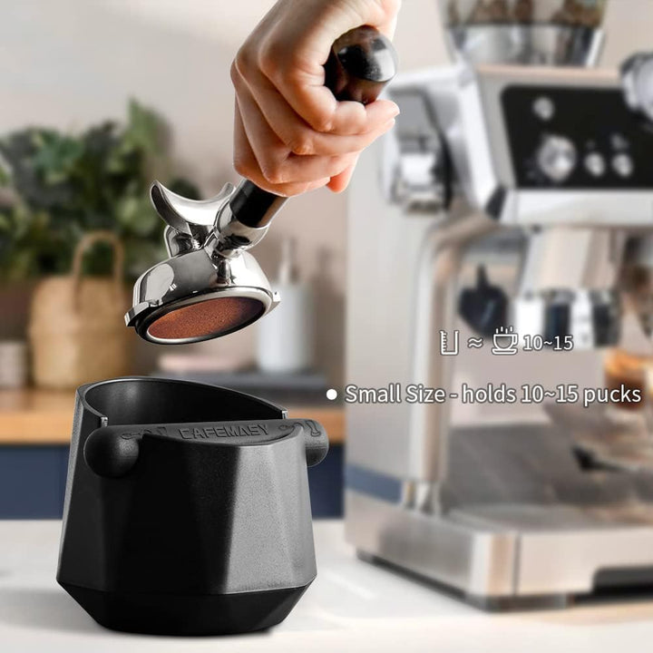 CAFEMASY Abklopfbehälter für Siebträgermaschine Barista Kaffee Zubehör Einzigartiges Design Rautenfö