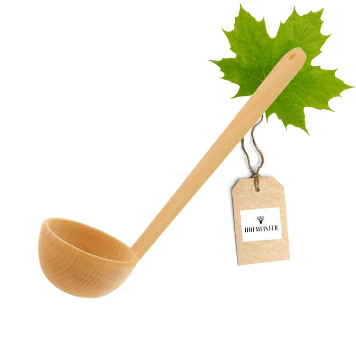 HOFMEISTER® Schöpfkelle mit abgewinkelten Kopf aus Holz, Saunakelle, Saunazubehör, 56 cm 56 Cm 56 x