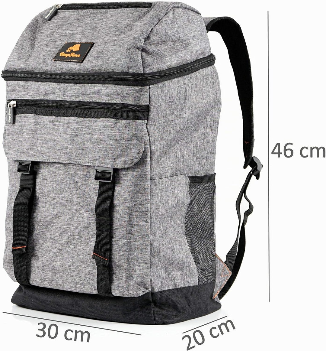 CampFeuer Kühlrucksack 20l grau | leicht und wasserdicht | 20 Liter Isoliertasche für BBQ, Camping,