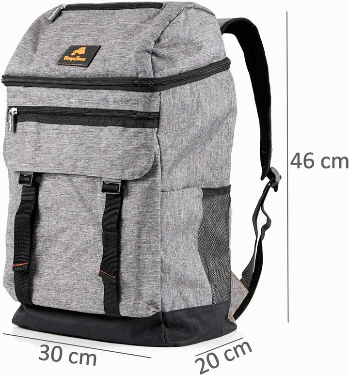CampFeuer Kühlrucksack 20l grau | leicht und wasserdicht | 20 Liter Isoliertasche für BBQ, Camping,