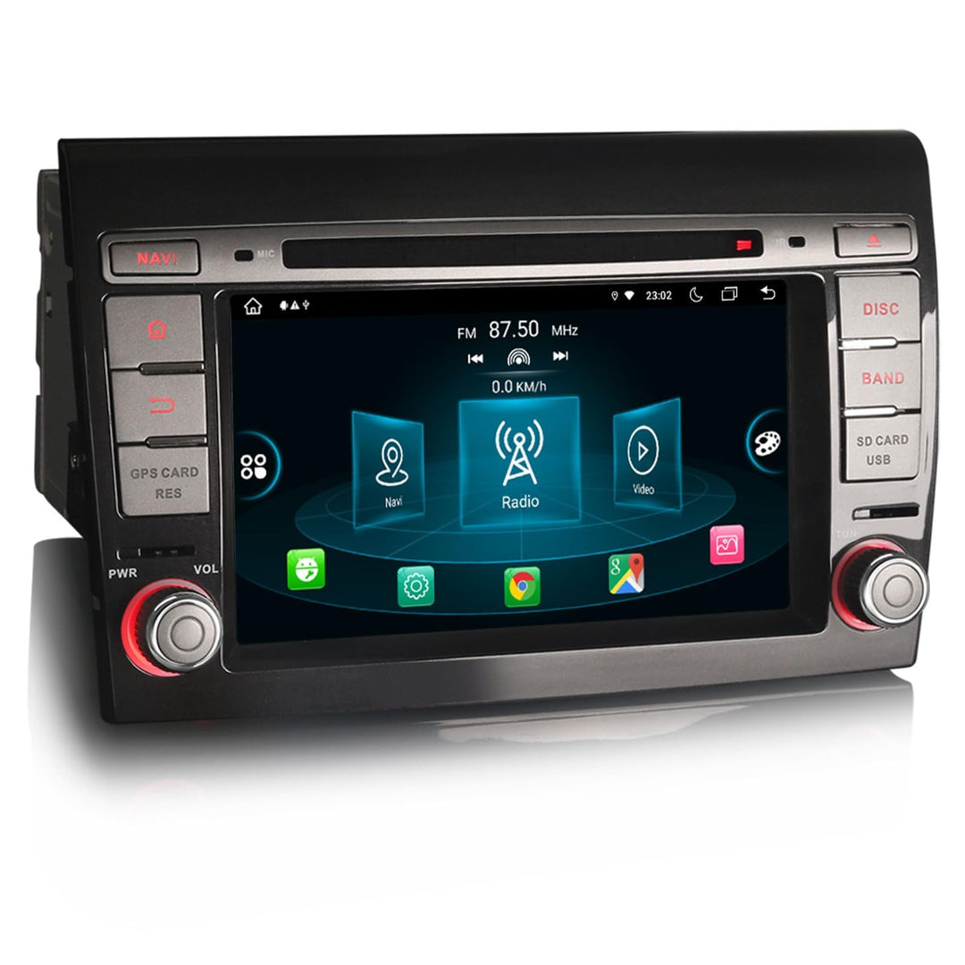 Erisin 8-Kern Android 14 Autoradio GPS Navi für FIAT Bravo Unterstützt 7 Zoll Touchscreen Kabelloses
