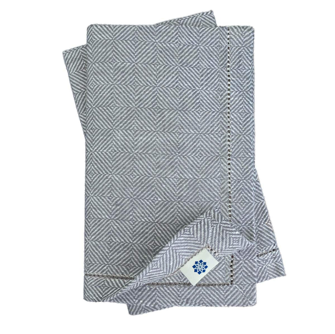 Linen &amp; Cotton Qualität 4 x Stoffservietten Servietten Stoff Leinenservietten Scandi mit Hohlsaum -1