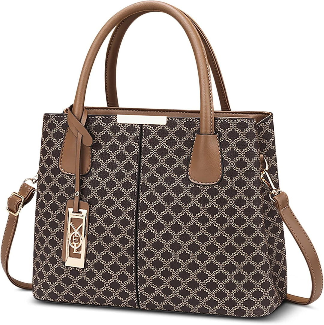 DIRRONA Retro Damen Handtasche Klassischer Druck Umhängetasche Elegant Schultertasche Lässig Crossbo