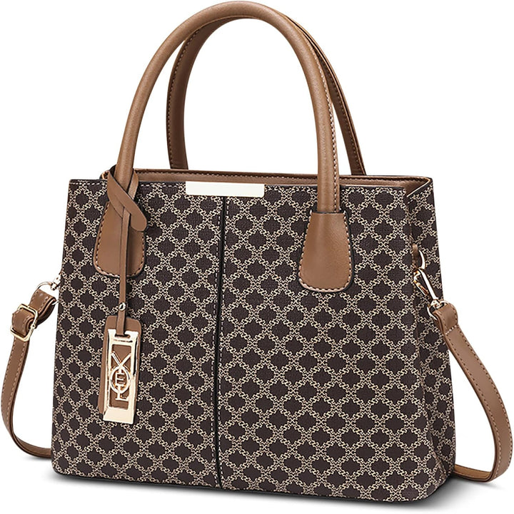 DIRRONA Retro Damen Handtasche Klassischer Druck Umhängetasche Elegant Schultertasche Lässig Crossbo
