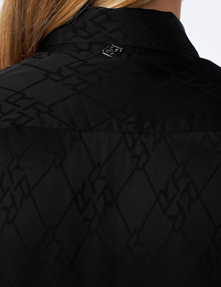 Replay Damen Bluse Langarm mit Kragen