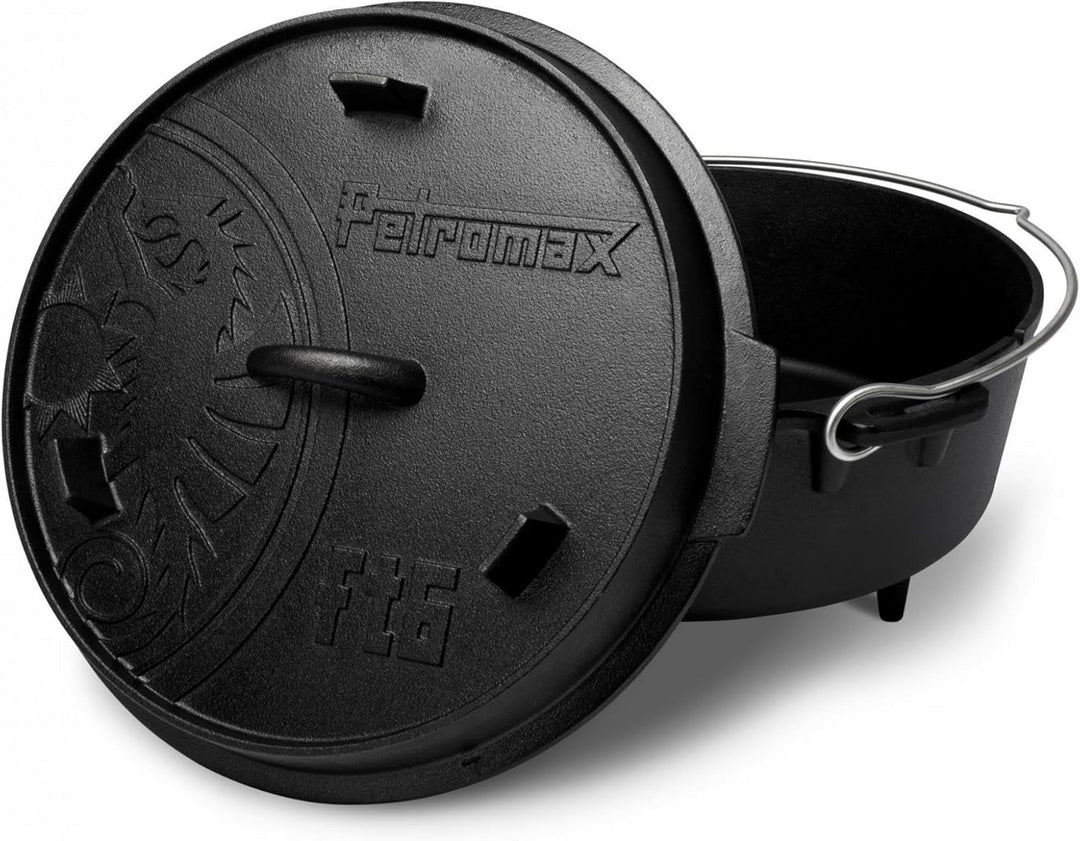 Petromax ft6 Feuertopf mit Füsse Dutch Oven Set inkl. Profi Deckelheber Schmortopf
