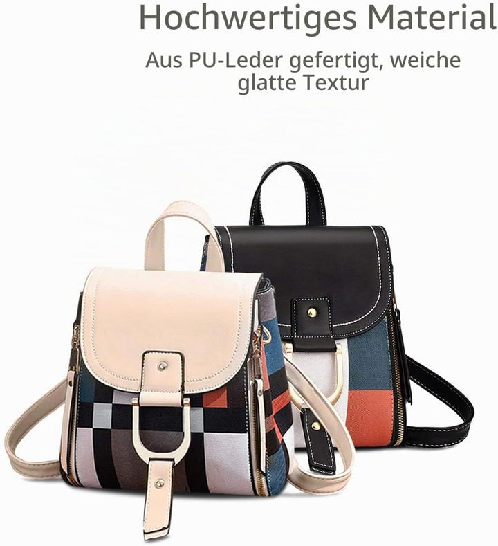 NICOLE&DORIS Damen Rucksack Kleiner Rucksack Umhängetasche Handtaschen Rucksack für Damen Leder Ruck