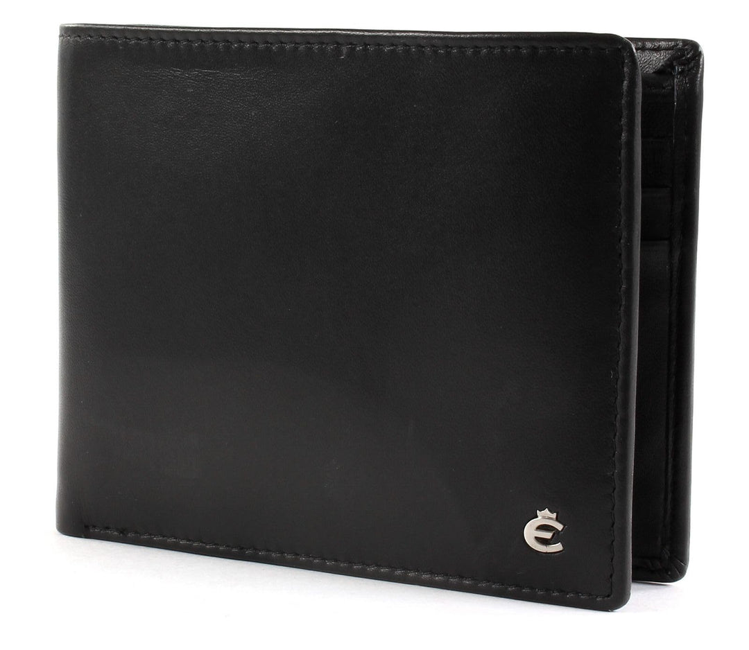 Esquire Harry Geldbörse Leder 12 cm Schwarz, Schwarz