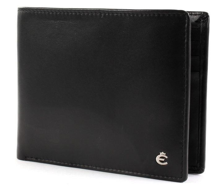 Esquire Harry Geldbörse Leder 12 cm Schwarz, Schwarz
