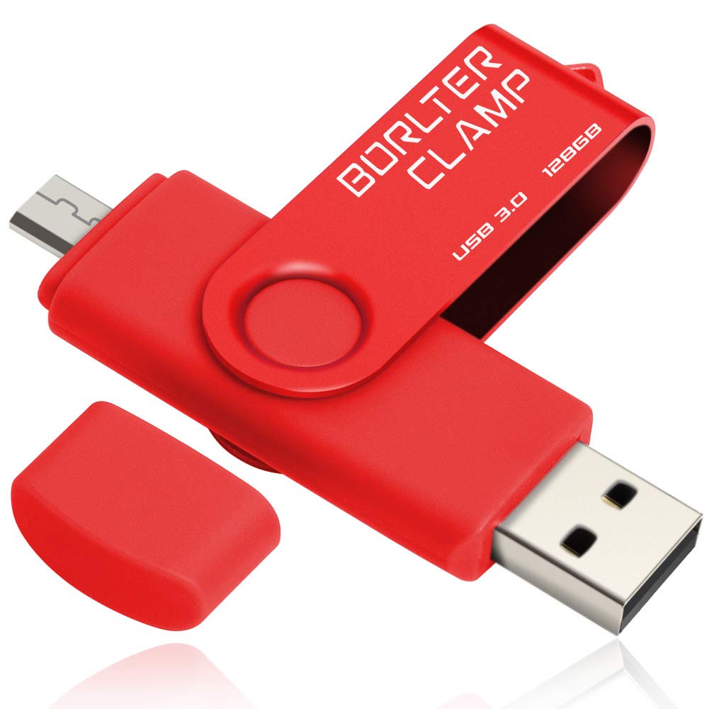 BORLTER CLAMP 128GB OTG USB-Stick Speicherstick Dual USB 3.0 Flash-Laufwerk mit Micro USB-Laufwerk A