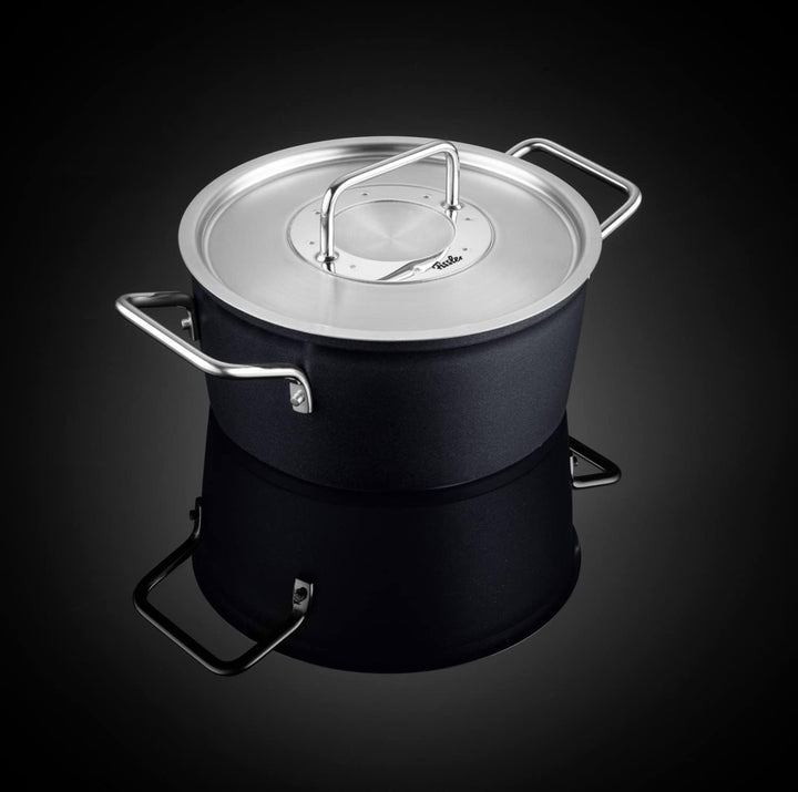 Fissler Adamant / Aluminium-Kochtopf (Ø 20 cm, 2,7L) Töpfe-beschichtet mit Metall-Deckel, antihaften
